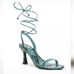 Mix No. 6 Turquoise Snake Print Heels